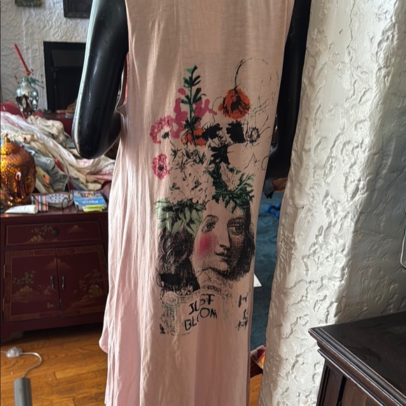Pink Graphic Sleeveless Dress - Picture 1 of 16